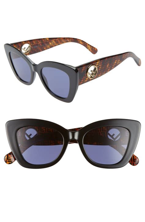 fendi women's square sunglasses|fendi round 52mm sunglasses.